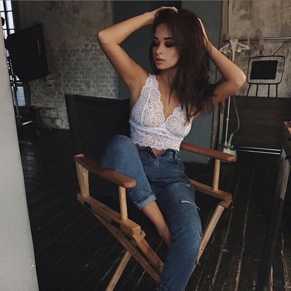 NWT! White or Black Lace Bra&High-Waist Panty Set - Picture 3 of 8